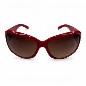 JOAN RIVERS SUNGLASSES RED WITH BROWN LENS
